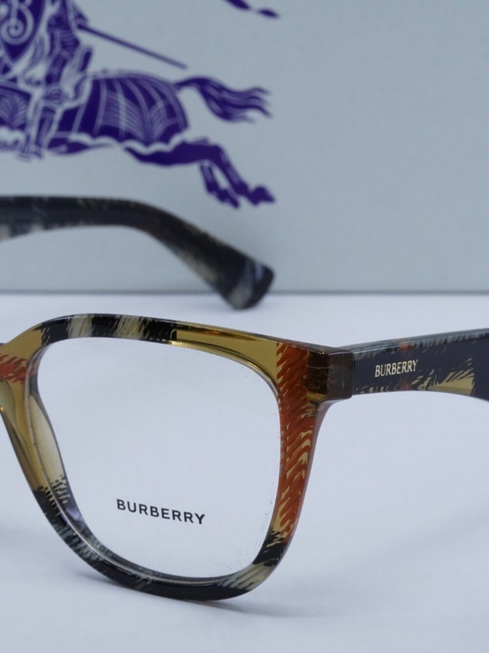 Burberry BE2415 4146 Square Eyeglasses 53mm - Check Sand - Picture 2 of 9